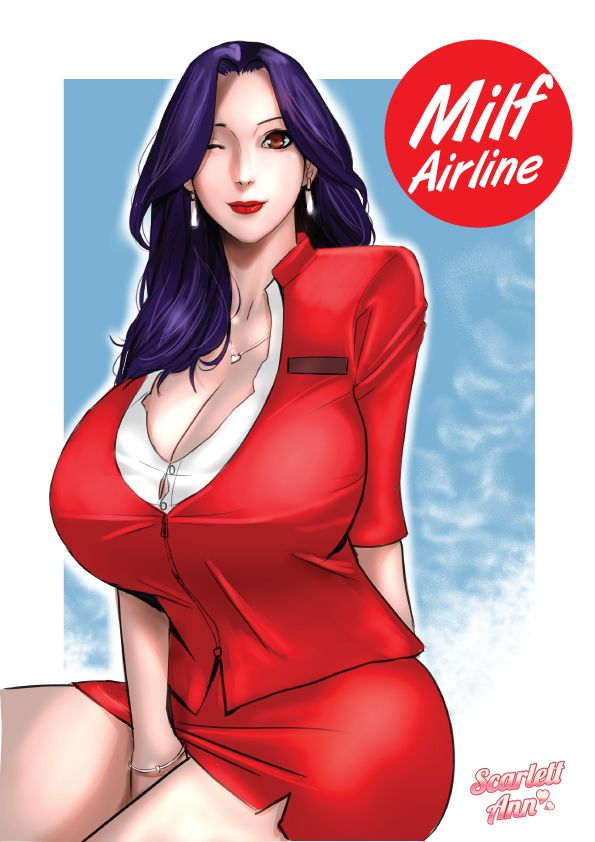 [全彩無碼漫畫] Scarlett Ann  媽媽是淫亂空姐—Milf Airline 非常精彩[66P]
