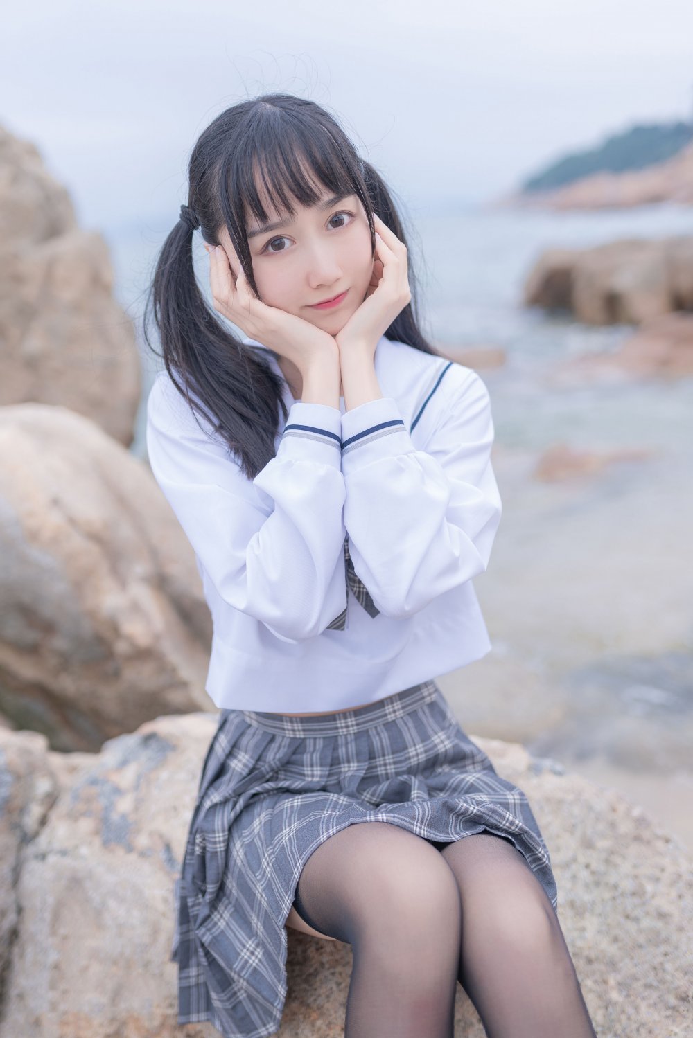 木綿綿 - 海邊JK學生制服[40P]