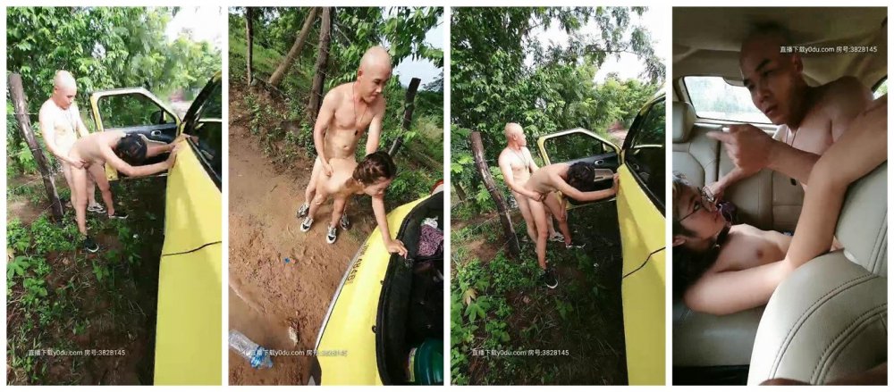 老炮金哥探花帶兩個中緬混血00后妹紙開車戶外車震 上車空間小兩妹子操不開 下車翹美臀輪著干