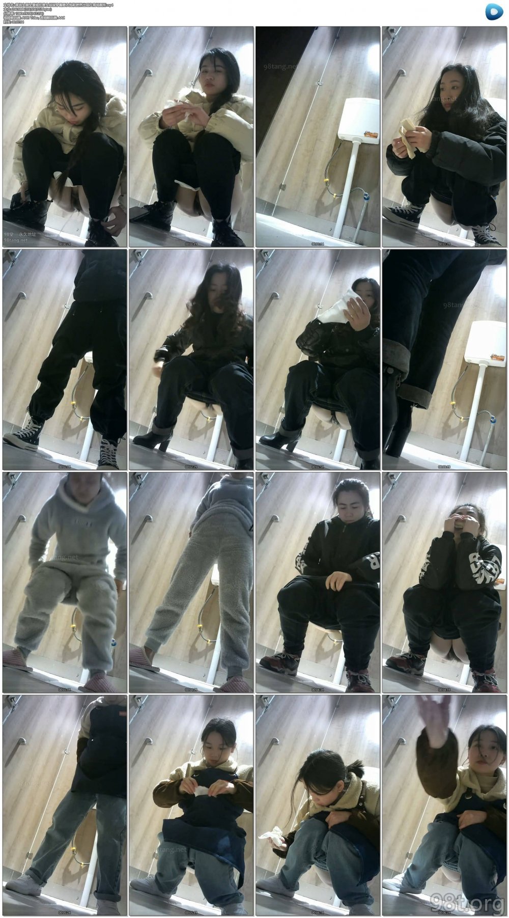 商場女廁全景偷拍美女尿尿穿著睡衣拖鞋居然出現在商場廁所