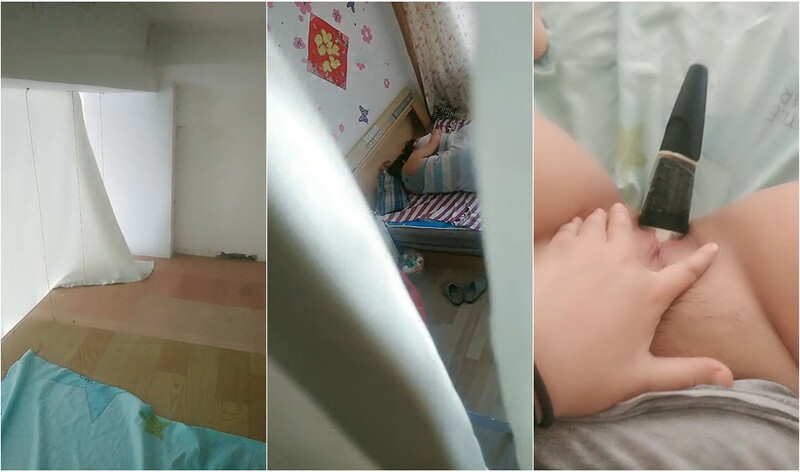 單親媽媽不易，和情人啪完睡著了，女兒在一旁勾引老媽情人過來艹自己，無套艹到流白漿