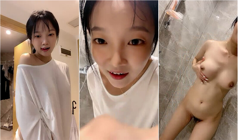 年紀不大，笑起來甜美清純虎牙妹，浴室濕身誘惑，掰開肥鮑裡面濕漉漉的