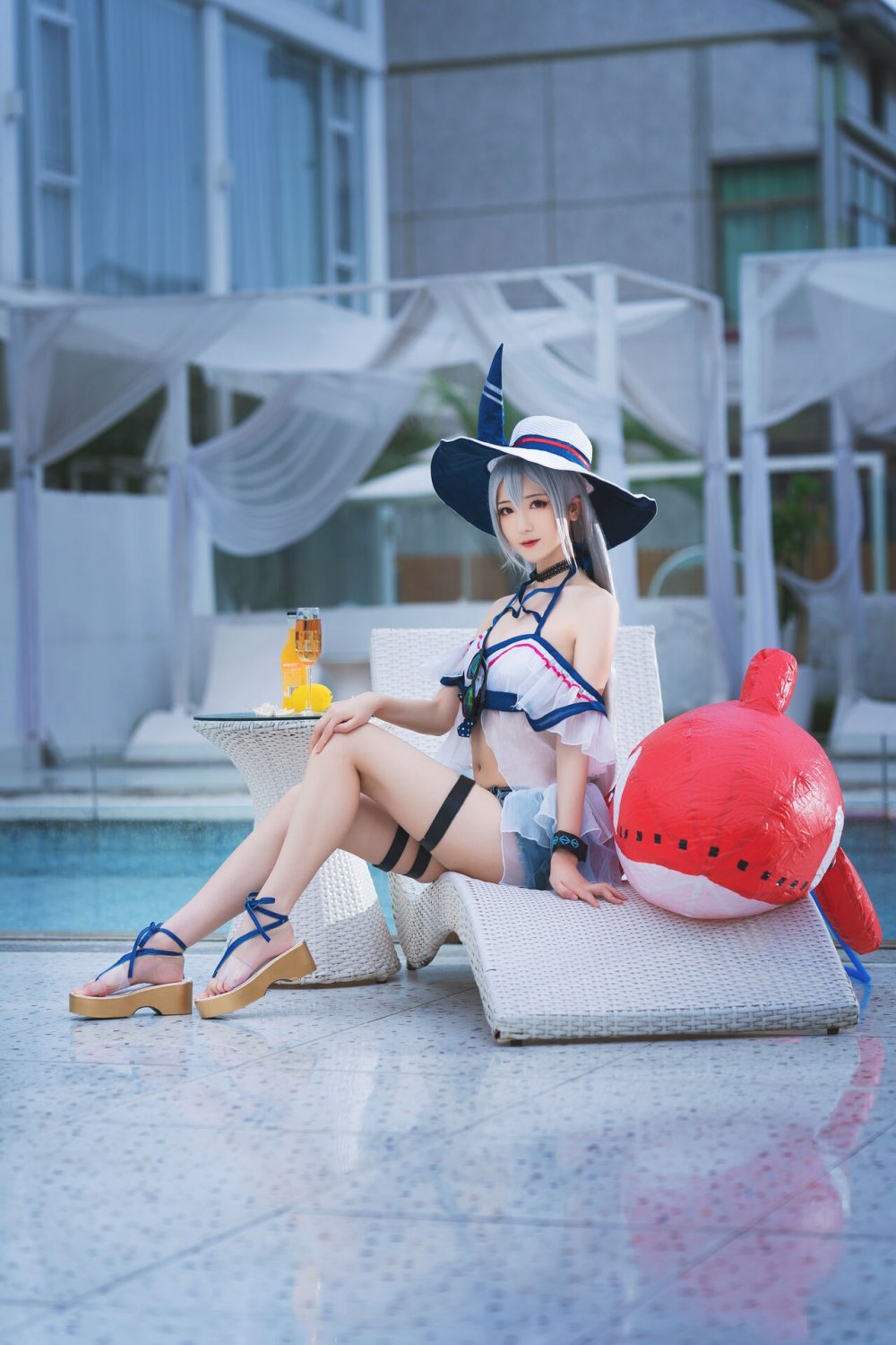 彌音音 明日方舟 斯卡蒂泳裝[20P]