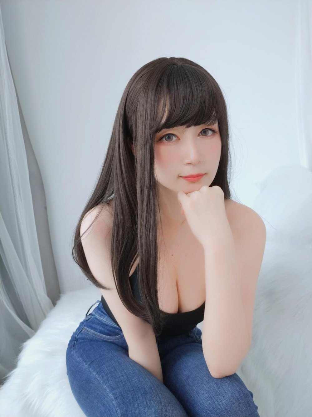 牛仔黑色小吊帶[24P]