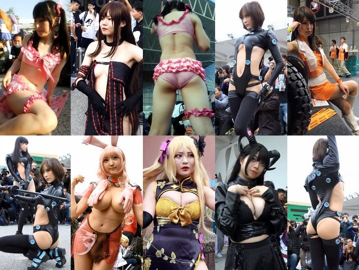 digi-tents_627 子供と写真を撮るコンパニオン2016モーターサイクルショー【動画】イベント編, むっちりヒップなコスプレイヤー, 群がるオタめんにオカズ提供する美人レイヤー, とんでもない格好のコスプレイヤーたち, 美女巨乳レイヤーの乳輪ハプニング③