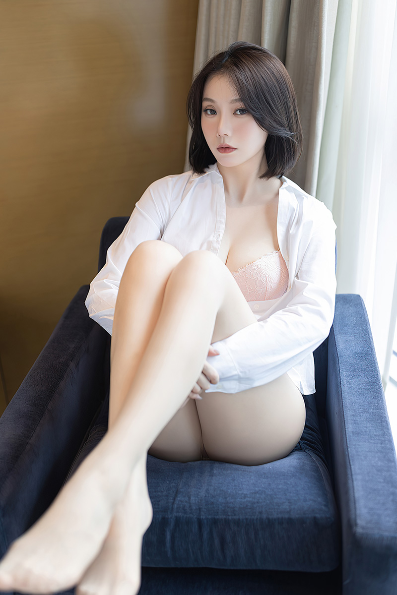 美腿模特安然黑色內衣系列[39P]