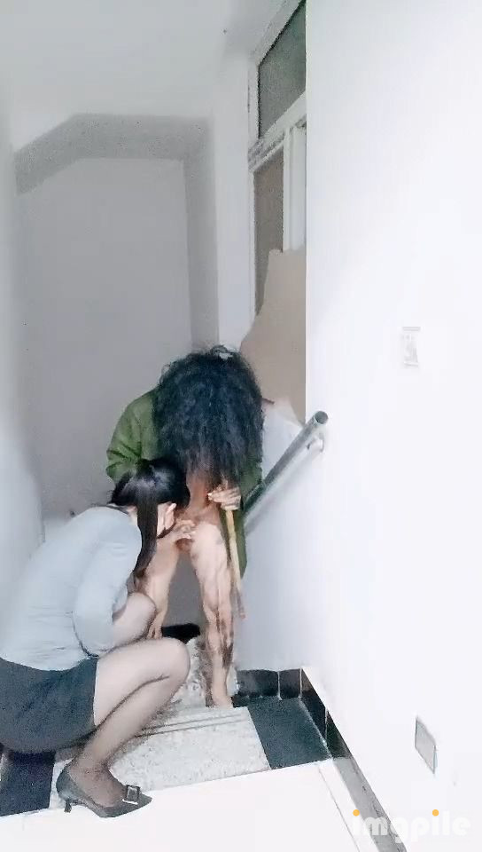 劇情演繹要命的嫂子樓道里勾引要飯的傻子，揉奶玩逼口交大雞巴，讓傻子舔逼揉奶爆草，無套抽插內射中出刺激[MP4/1.73GB]