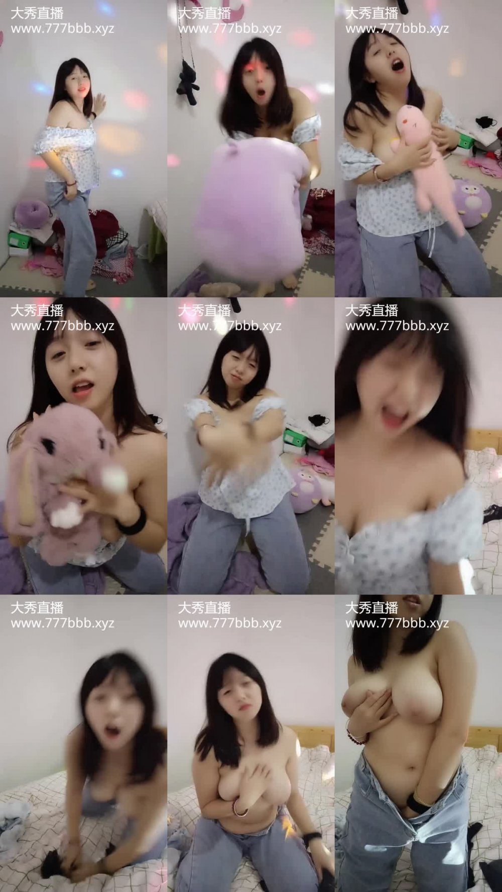 童顏大奶胖胖的極品妞，在家偷偷的跟狼友發騷，叫大奶子自己舔奶頭左右開弓，大黑牛自慰逼逼淫水多多好刺激