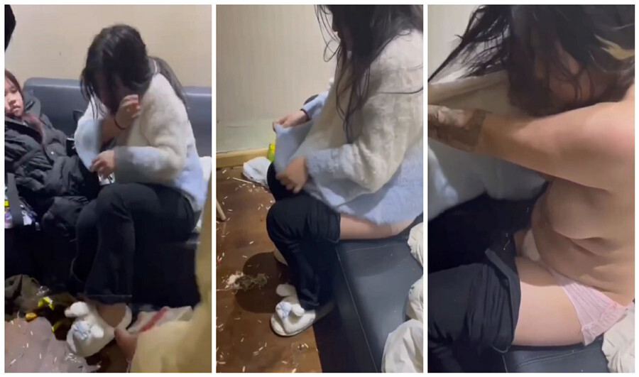 校園霸凌-可憐胖妹被男女同學強迫脫光衣服喝馬桶水，喝的噁心吐了一地還強迫她吃掉[MP4/625MB]