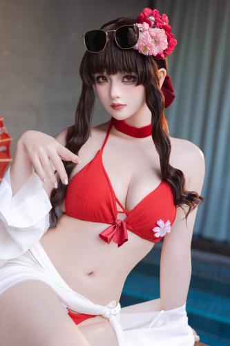 [Cosplay] 屿鱼 – 樱花泳装