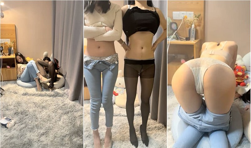 有這倆妹子天天腎虛得很兩個嫩B❤️一個多毛一個無毛雙雙抬著腿等小哥插