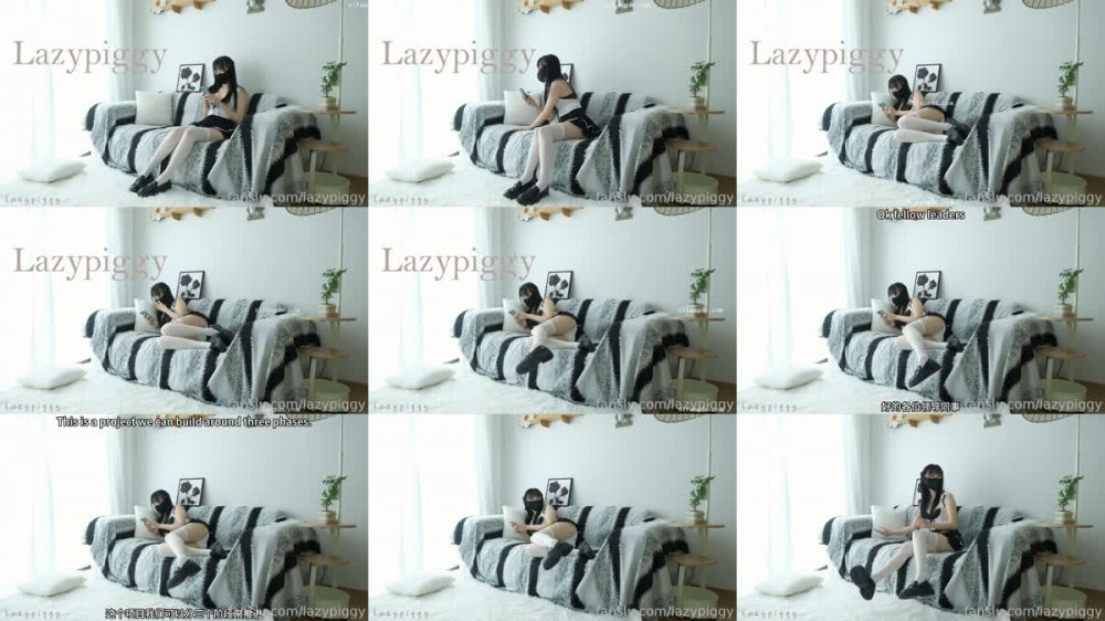 ⚫️ 新品福利，極品白虎嫩妹【lazypiggy懶懶豬】開會時含住男友的雞巴讓他無法專心