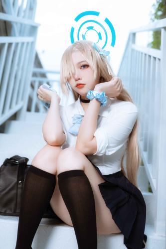 [Cosplay] 二佐Nisa 蔚蓝档案 一之濑明日奈 JK制服 [23P-264MB]