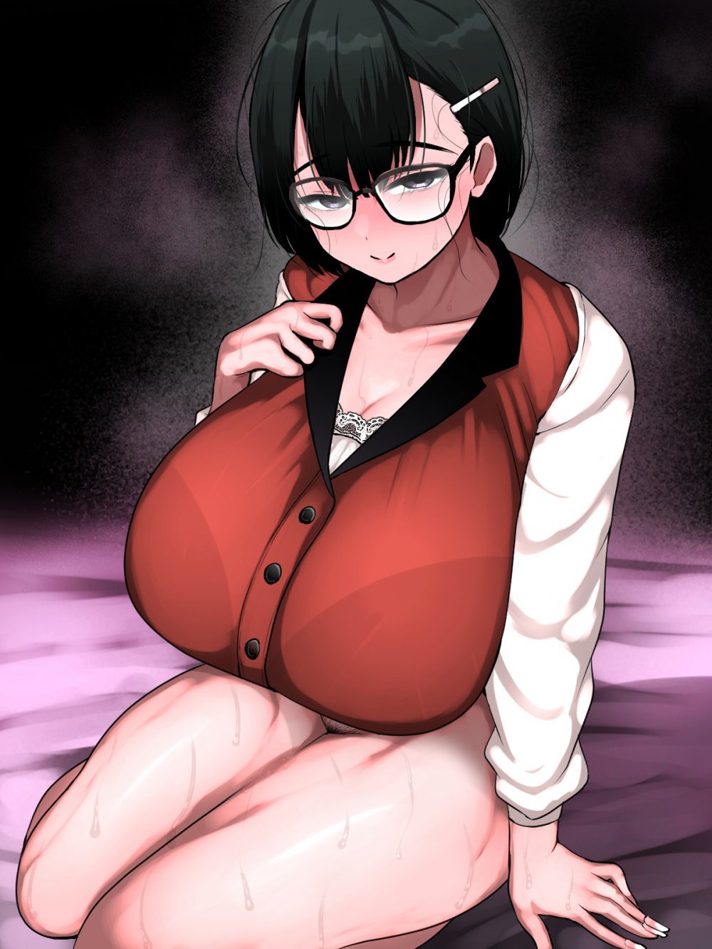 (同人誌) [まりもふえくすてんしょん] ネットで知り合った地味眼鏡爆乳とお友達交尾しちゃう話 (オリジナル) [DL版]