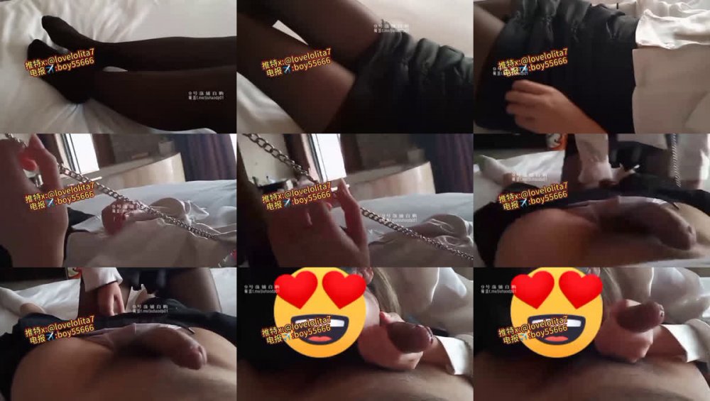 ✅ 女大嫩妹殺手『我不是AV男優』你男朋友知道你這麼騷嗎？ 反差女大穿上黑絲帶上項圈狗鏈偷情約會