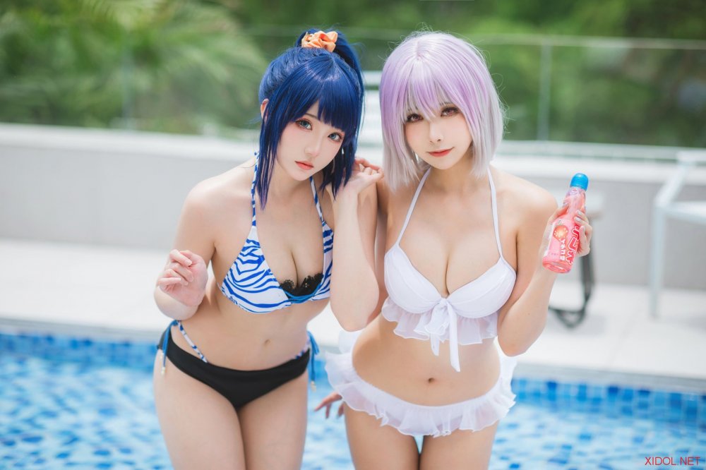 [Cosplay] Momoko葵葵&瓜希酱 宝多六花&新条茜 泳装 [85P-472MB]