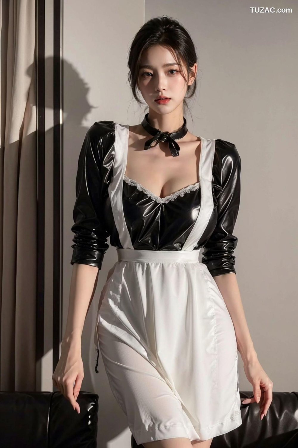 AI 美人 - 模擬 - 黑色皮革女僕 - 18 限制 [53P]