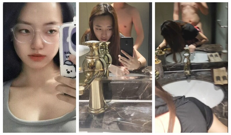 穿著校服和魚網襪的女僕，一位大學生露臉拍攝性愛自拍，瘋狂地拍打和後腿，處於狂喜與失控狀態