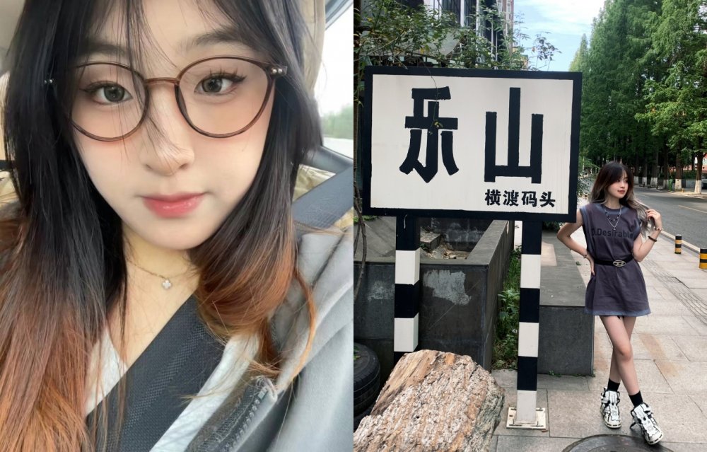 超對比的眼鏡，胸部豐滿的女孩露出臉龐，拍著性愛自拍