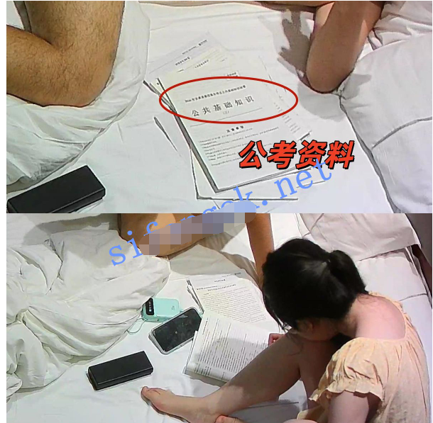 7-10 洩漏的飯店秘密拍攝學妹考官，翻閱考題，然後被男友拖過去並射精兩次