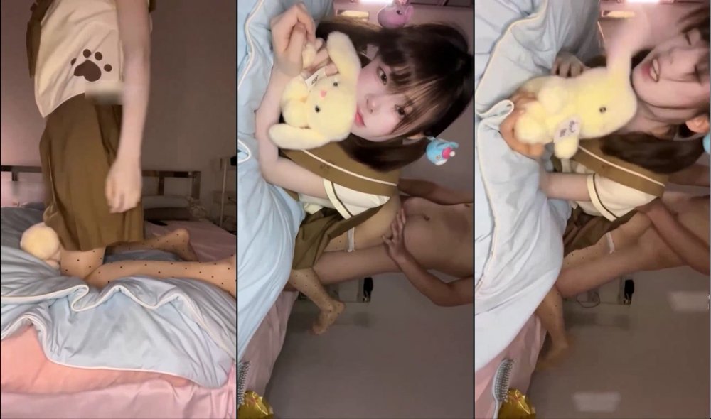 【這也太純了！】 多麼可愛的蘿莉，性感地呻吟] 男友抬腿幹她，還一直叫他別停下來用力操！ 她甚至主動讓男友在她體內射精