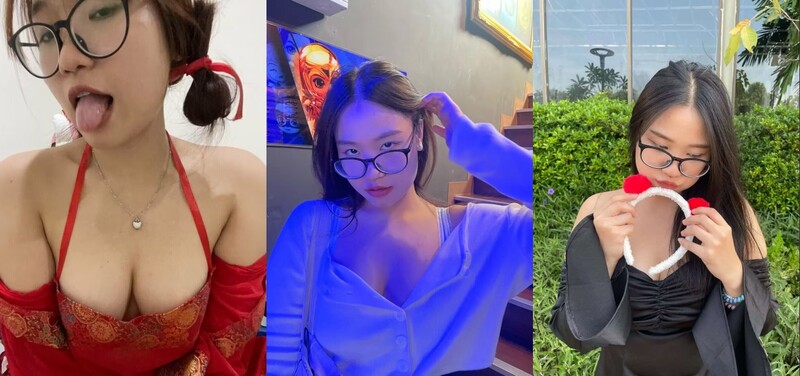 【原始攝影雲外洩】來自海南三亞的豐滿戴眼鏡性感姊妹，在一張自慰與高潮的性感自拍中露臉，形成鮮明對比