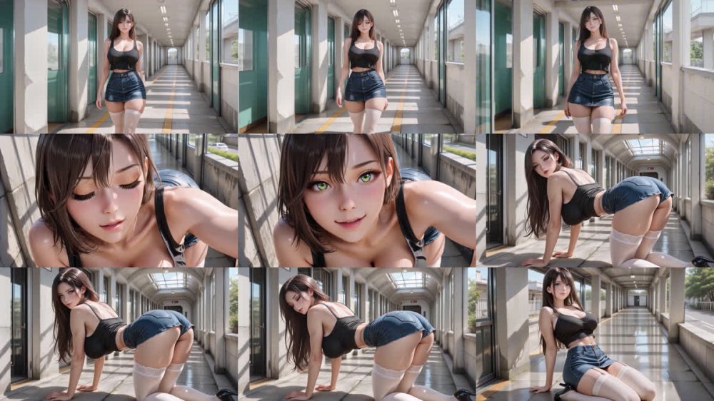 アニメーション漫画 - 休暇中に学校の廊下で刺激的なセックスを求めるセクシーなアジア人少女たち 720p