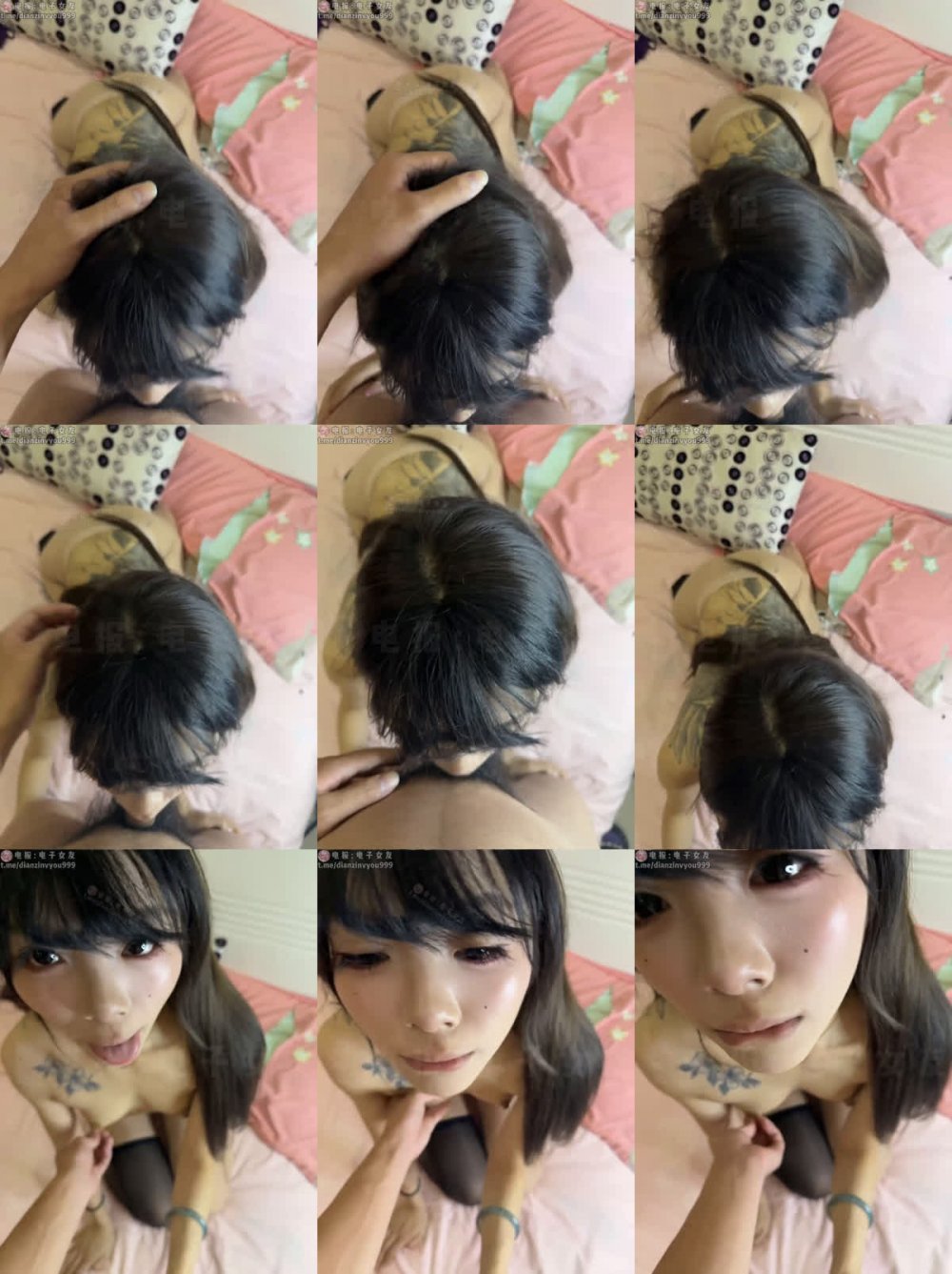 ⚫️2005年年輕女孩[LinLin_cpp]絲襪，手部在不同姿勢中，臉與胸部相貼於框中，深色臉部訓練，口中吞嚥射精