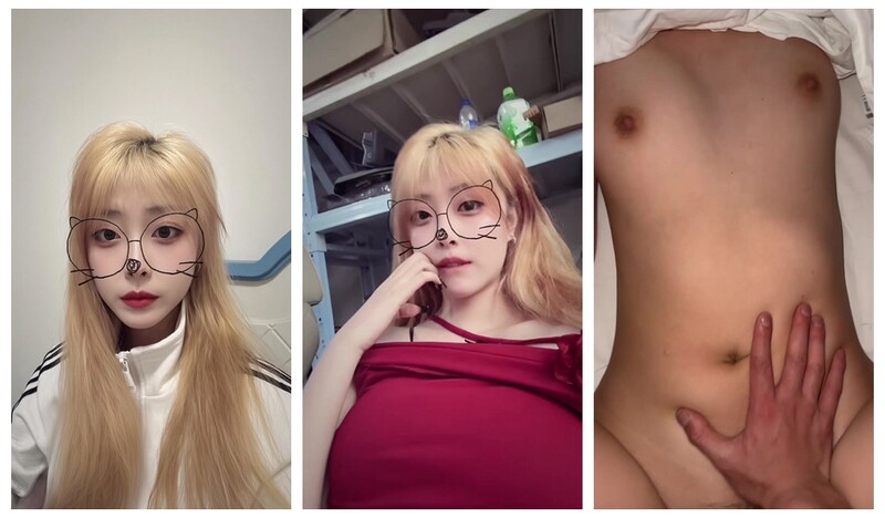 河南金發齊劉海精神小妹甜美外貌下藏著強烈反差 閉眼張嘴浪叫對話直接想射肚子裏