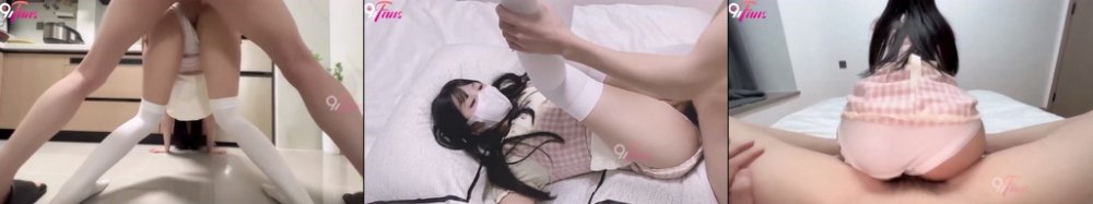 女人穿著女僕裝和白絲睜大眼睛把男人雞巴含濕，站著被後入。 回到床上男人舉起她雙腿中出，精液灌進穴裡再往外溢。