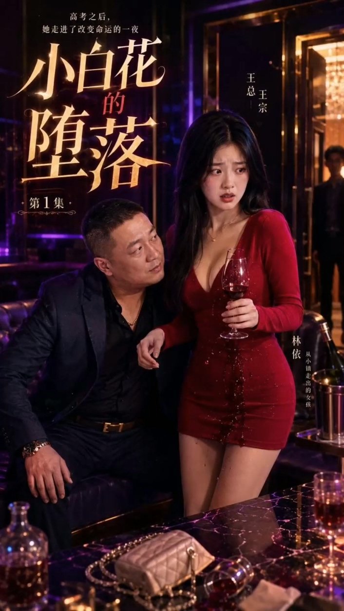 【AI短劇】《小白花的墮落》EP1-7集全集
