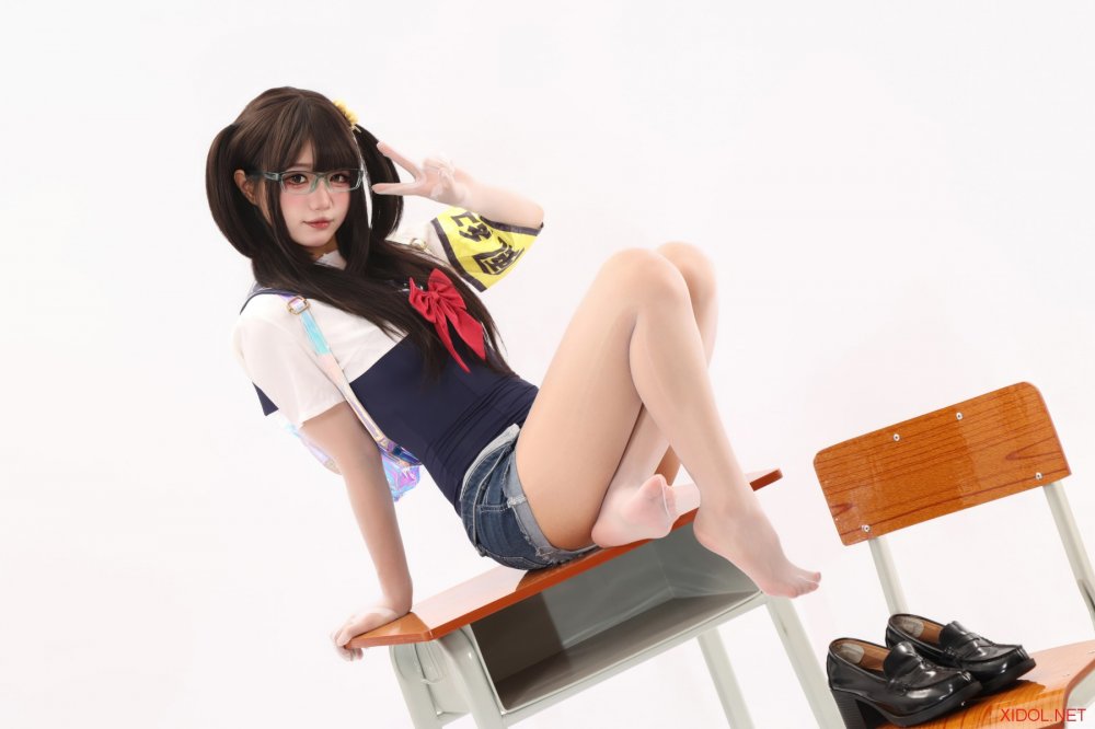 [Cosplay] 柒柒要乖哦 风纪委员 连体白丝死库水 [60P-550MB]