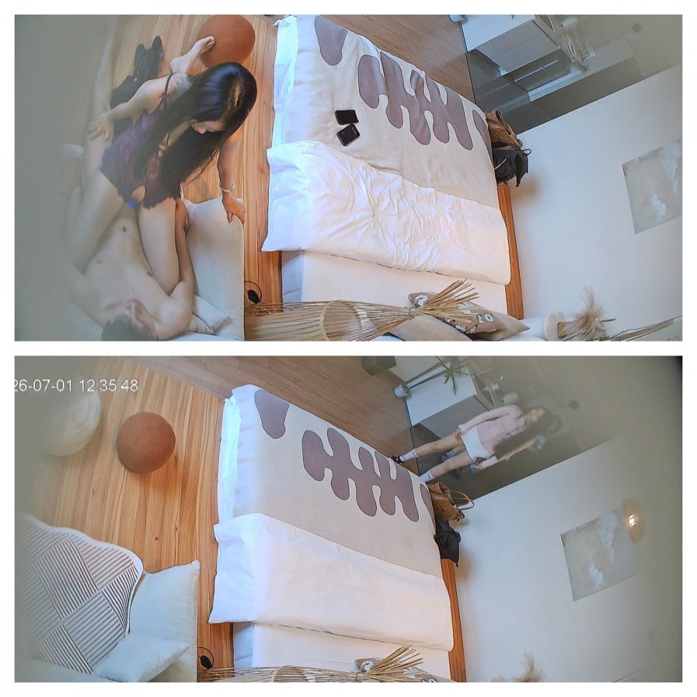7-2樂橙酒店精品房偷拍御姐範高校氣質眼鏡反差婊換上情趣衣服在沙發被男友猛操