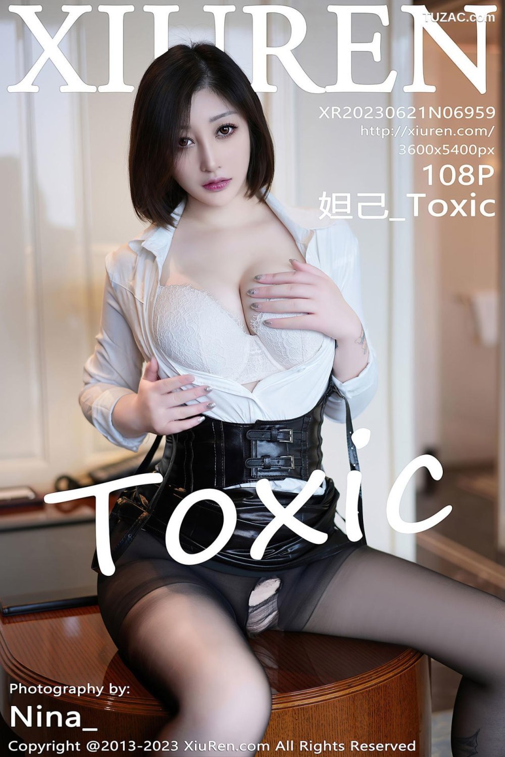 XiuRen秀人網-6959-妲己_Toxic-白色蕾絲內衣魅惑黑絲-2023.06.21[108P]