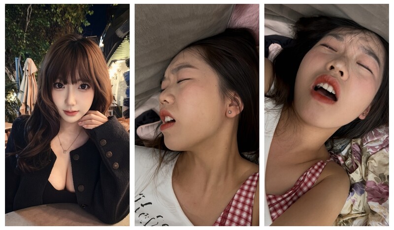 株洲淥口高顏值美女甜美外表堅挺胸部 床上被男友草的臉側躺張嘴閉眼浪叫