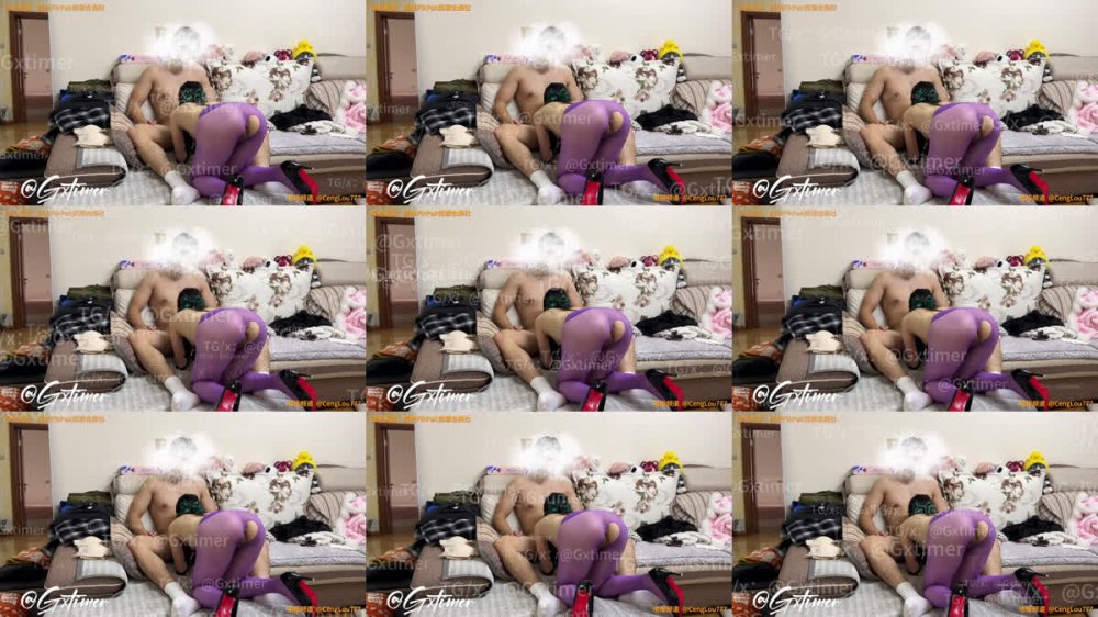 【龍之介 gxtimer】約炮極品紫色絲襪騷婦❤️紅底高跟 奶夾瘋狂打樁